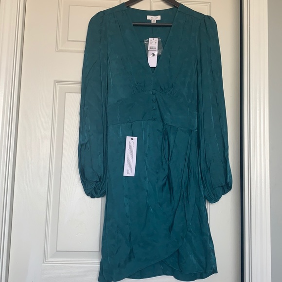 TOPSHOP | Jacquard Plunge Button Mini Dress Sz US 6 - Picture 3 of 8